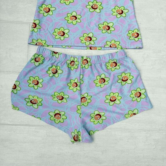 Rick and Morty Matching PJ Set Cami Tank Shorts Adult Swim Purple Green Medium - Picture 8 of 9